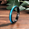 Bague personnalisee anneau homme femme tungstene turquoise