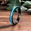 Personalized ring for men and women in tungsten turquoise
