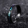 Anello di alleanza in tungsteno opale blu personalizzato