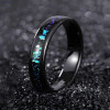 Personalized blue opal tungsten alliance ring