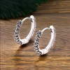 Boucles d'oreilles homme creoles acier fleur de lys