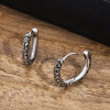 Boucles d'oreilles homme creoles acier fleur de lys