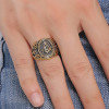 Bague homme Franc-maçonnerie acier plaque or
