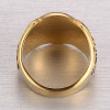 Bague homme Franc-maçonnerie acier plaque or