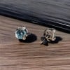 Boucles d'oeilles homme clous argent serpent pierre topaze
