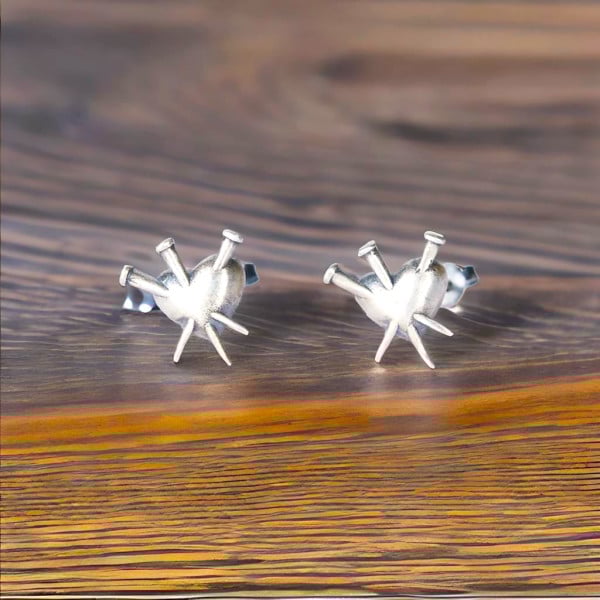 Boucles d'oreilles clous argent coeur perce homme femme