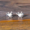 Silver Stud Heart Earrings for Men and Women