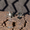 Silver Stud Heart Earrings for Men and Women