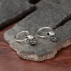 Boucles d'oreilles homme creoles tete de mort argent