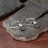 Men's Silver Skull Hoop Earrings