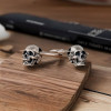 Men's Silver Skull Hoop Earrings