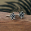 Silver Star of David Stud Earrings