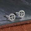 Silver Gear Stud Earrings