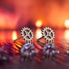 Pendientes de Engranaje de Plata
