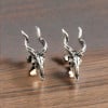 Pendientes de Calavera de Cabra en Plata para Hombre
