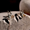 Boucles d'oreilles clous crane de chevre argent homme