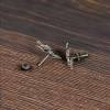Boucles d'oreilles clous crane de chevre argent homme