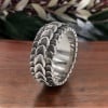 Men's Steel Ring with Oxidized Scale Finish