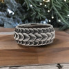 Bague homme anneau acier ecaille finition oxydé