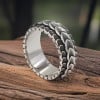 Men's Steel Ring with Oxidized Scale Finish