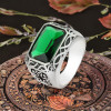 Anello Uomo in Acciaio Sigillo Celtico Turchese