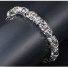 Stalen herenarmband met cilindrische schakels in bikerstijl