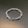 Herren-Armband aus Stahl mit zylindrischen Gliedern im Biker-Stil