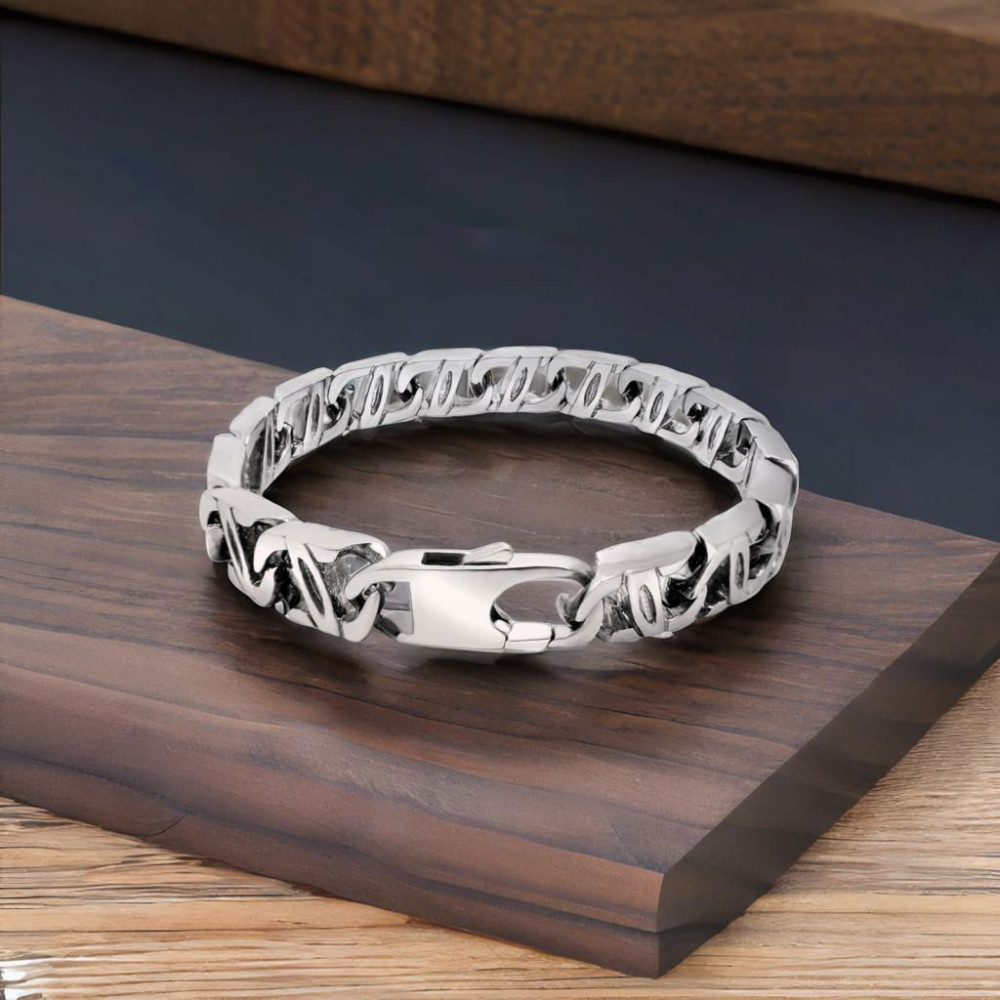 Bracciale da Uomo in Acciaio con Catena Marina Spessa