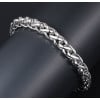 Herrenarmband aus Stahl mit geflochtener Kette