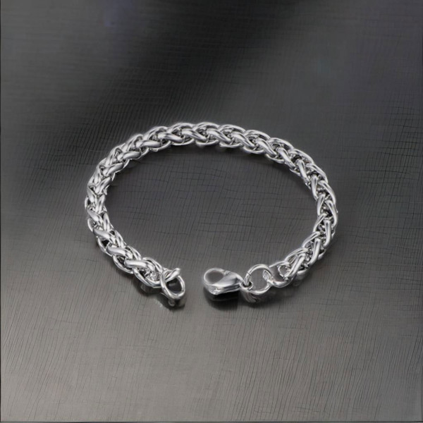 Bracciale da Uomo in Acciaio con Catena Intrecciata