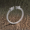 Bracelet jonc acier biker homme cable fermoir tete de dragon
