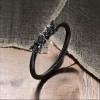 Bracelet jonc acier biker homme cable fermoir tete de dragon