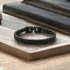 Men's Black-Plated Steel Chain Link Bracelet