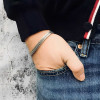Men's Black-Plated Steel Chain Link Bracelet