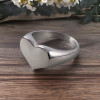 Women's signet ring heart polished steel