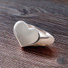 Women's signet ring heart polished steel
