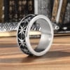 Men's steel ring with raised star