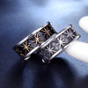 Bague anneau homme acier etoile relief