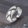 Men's ring with Cuban steel chain ring