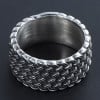 Anillo de acero Anillo de malla trenzada para hombre