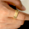 Customizable grooved and sandblasted tungsten wedding ring