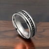 Bague personnalisee titane homme anneau ligne zirconium