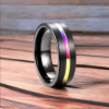 Anillo de tungsteno cepillado personalizado para hombre
