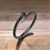 Bracciale in Pelle Intrecciata da Uomo con Chiodo e Chiusura in Acciaio