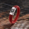 Bracciale da Uomo in Pelle Intrecciata con Chiusura in Acciaio e Motivo Ragno