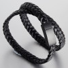 Men's Leather Personalised Bracelet Stainless Steel Belt Clasp