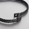 Bracciale Uomo in Pelle Intrecciata con Chiusura Magnetica in Acciaio