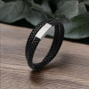 Men's Leather Personalised Bracelet Stainless Steel Belt Clasp