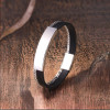 Bracciale Personalizzabile da Uomo Catena a Maglie in Acciaio Inox e Pelle