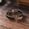 Bracciale Personalizzabile da Uomo Catena a Maglie in Acciaio Inox e Pelle